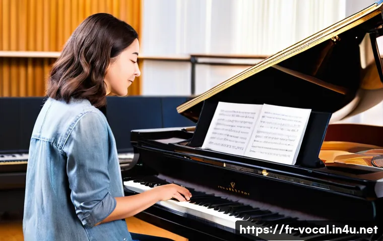 보컬트레이너 실무 경험 - **Vocal Mentor and Student: The Soulful Connection**
    "A vibrant, experienced vocal coach, a woma...